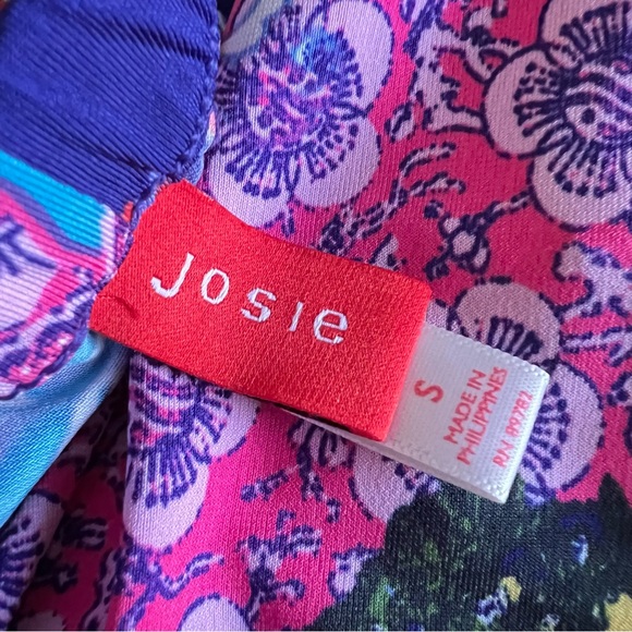 NATORI Blue Multicolor Floral Asian Print Wide Leg Lounge Pants - Picture 9 of 16